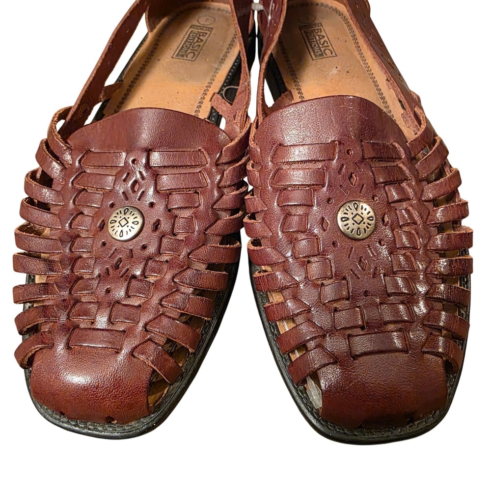 Vintage Basic Editions Women Woven Leather Fisherman Huarache Sandals 7 Brazil